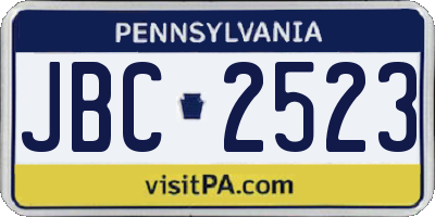 PA license plate JBC2523
