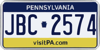PA license plate JBC2574