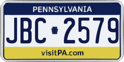 PA license plate JBC2579