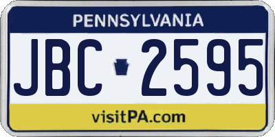 PA license plate JBC2595