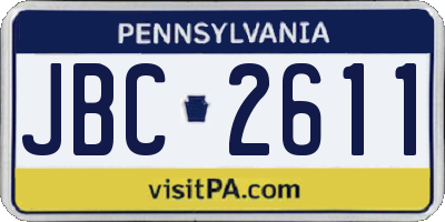 PA license plate JBC2611