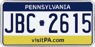 PA license plate JBC2615