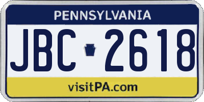 PA license plate JBC2618