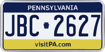 PA license plate JBC2627