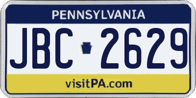 PA license plate JBC2629