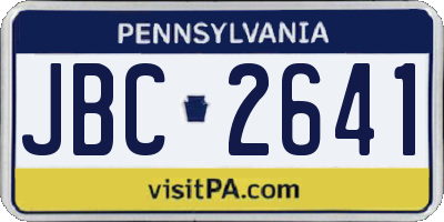 PA license plate JBC2641