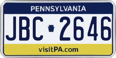 PA license plate JBC2646