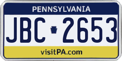 PA license plate JBC2653