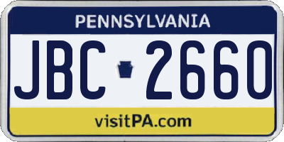PA license plate JBC2660