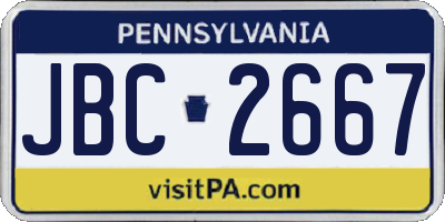 PA license plate JBC2667