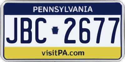 PA license plate JBC2677