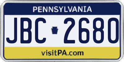 PA license plate JBC2680