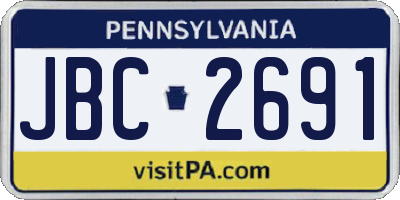 PA license plate JBC2691