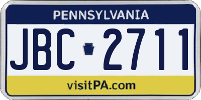 PA license plate JBC2711