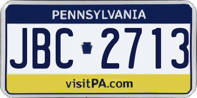 PA license plate JBC2713