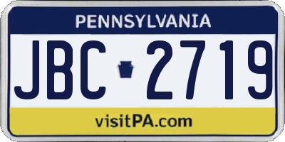 PA license plate JBC2719