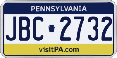 PA license plate JBC2732