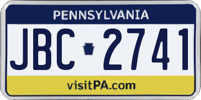 PA license plate JBC2741