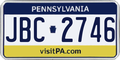 PA license plate JBC2746
