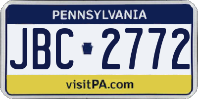 PA license plate JBC2772