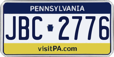PA license plate JBC2776