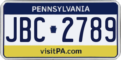 PA license plate JBC2789