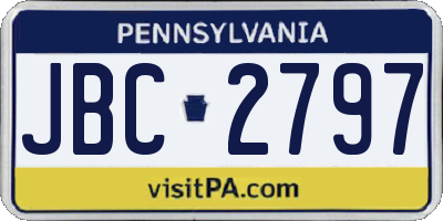 PA license plate JBC2797