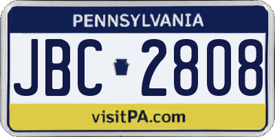PA license plate JBC2808