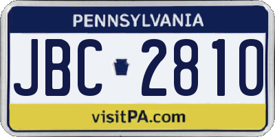 PA license plate JBC2810