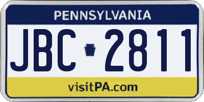 PA license plate JBC2811