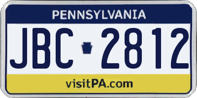 PA license plate JBC2812