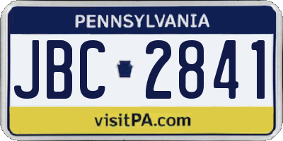 PA license plate JBC2841