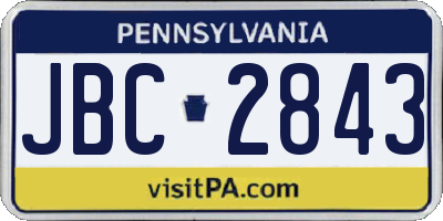 PA license plate JBC2843