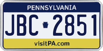 PA license plate JBC2851