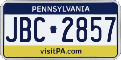 PA license plate JBC2857