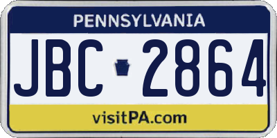 PA license plate JBC2864