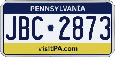 PA license plate JBC2873
