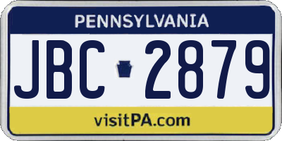 PA license plate JBC2879