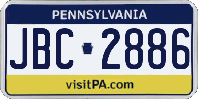 PA license plate JBC2886