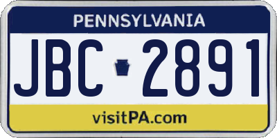 PA license plate JBC2891