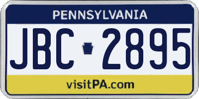 PA license plate JBC2895