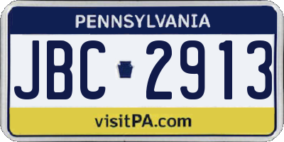 PA license plate JBC2913