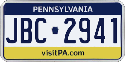 PA license plate JBC2941