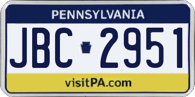 PA license plate JBC2951