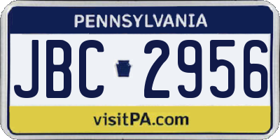 PA license plate JBC2956