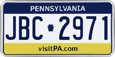 PA license plate JBC2971