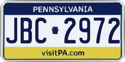 PA license plate JBC2972