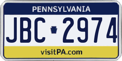 PA license plate JBC2974