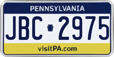 PA license plate JBC2975