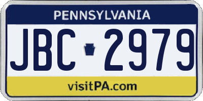 PA license plate JBC2979